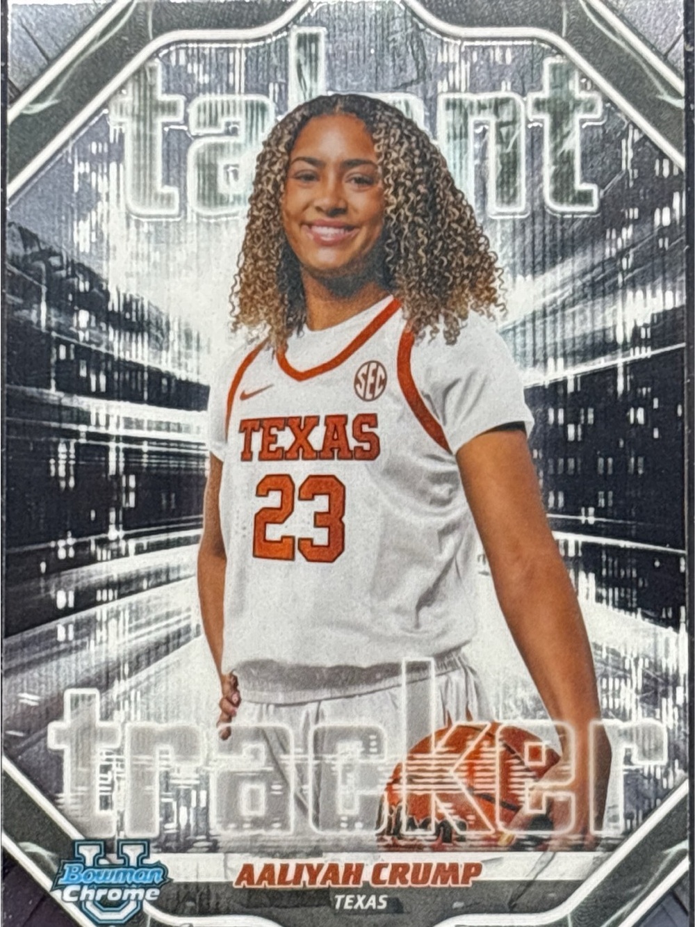 Topps Bowman Basketball Trading Card Texas (Aaliyah Crump) Talent Tracker